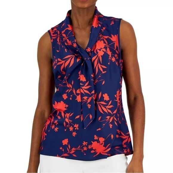 TAHARI ASL Sleeveless Sailor-Neck Top New Size XL - Picture 1 of 10
